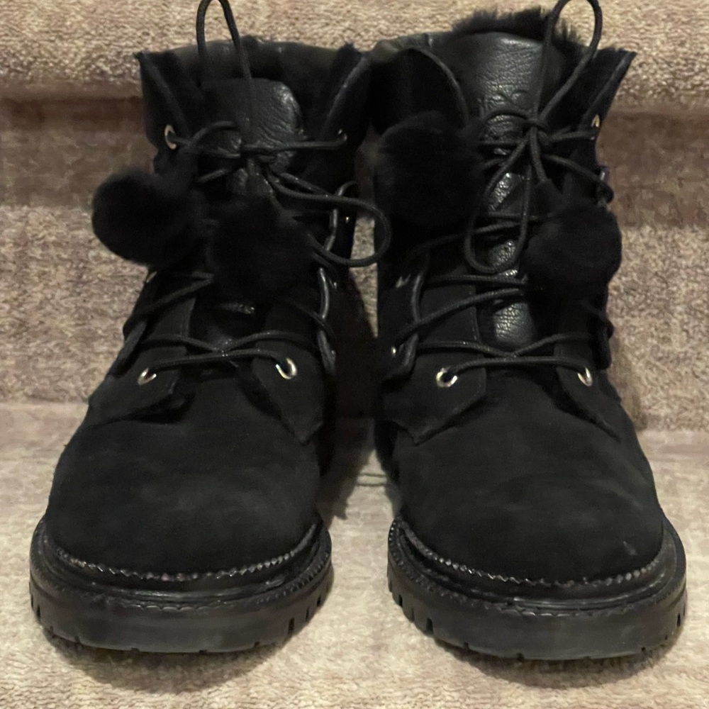 Black jimmy choo elba flat boots